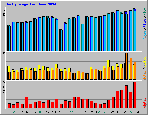 Daily usage for June 2024