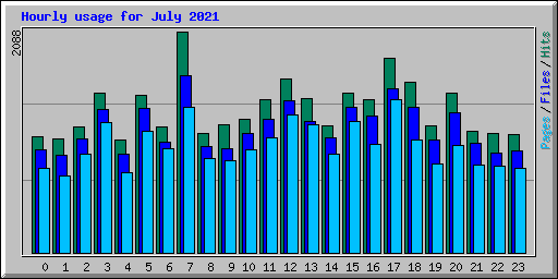 Hourly usage for July 2021